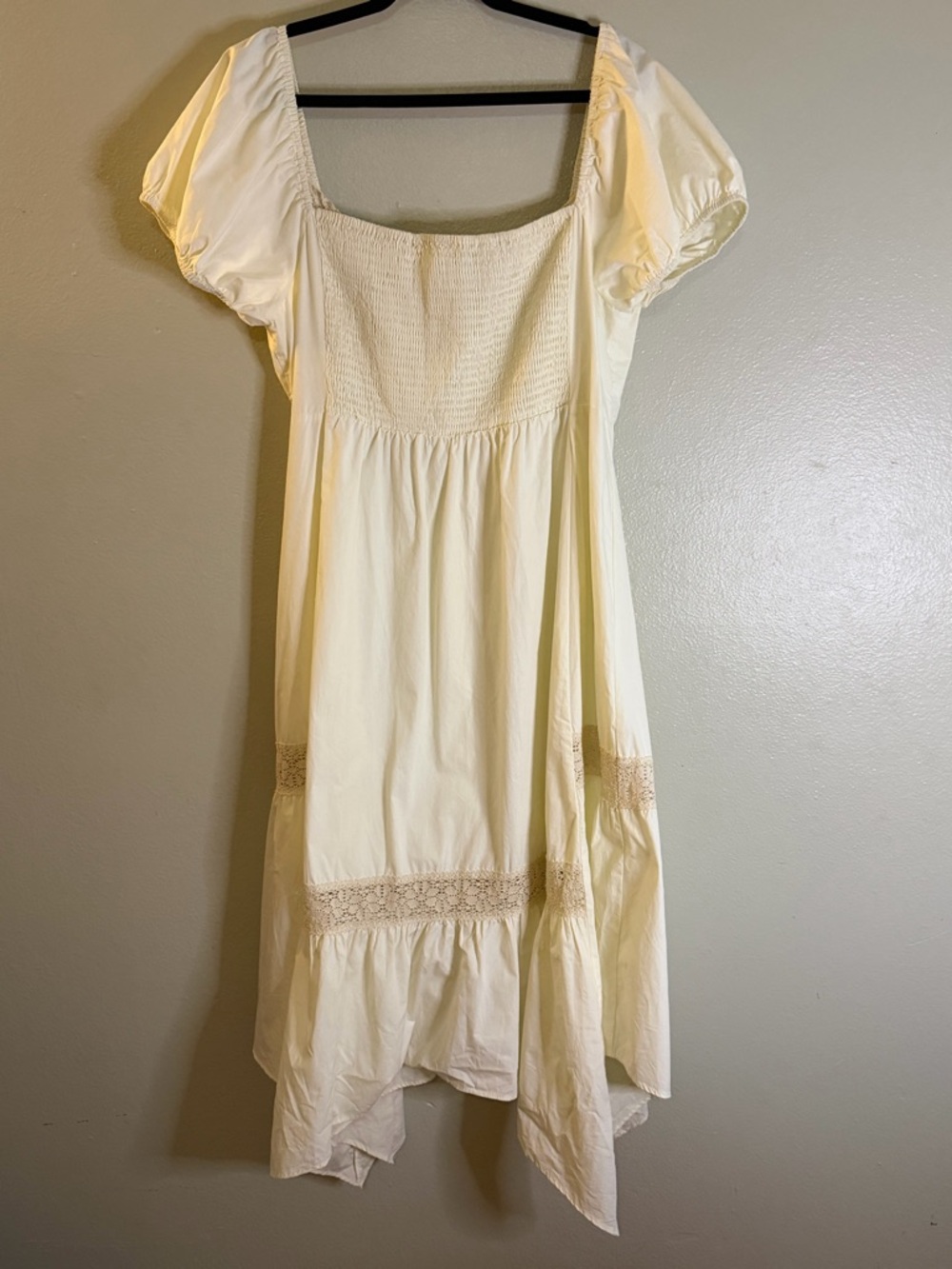 NWT Cider Cream Cotton Cottagecore Milkmaid Lace Trim Midi Dress 2XL - Picture 6 of 9